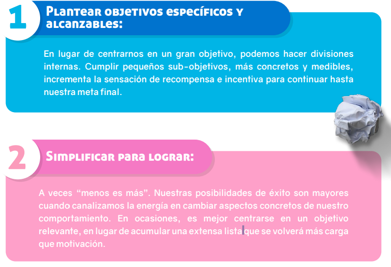 Recomendaciones para alcanzar nuestros propósitos